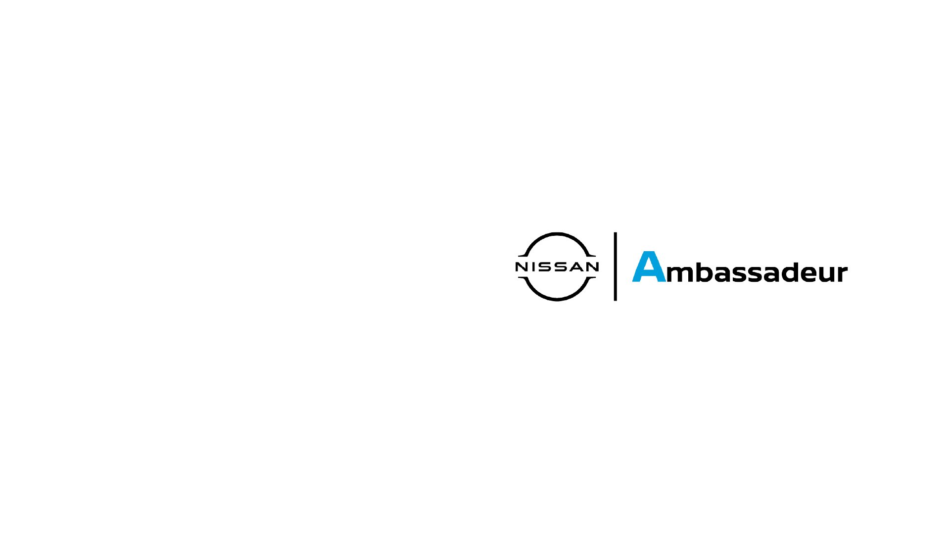 logo nissan ambassadeur à droite d'un écran blanc